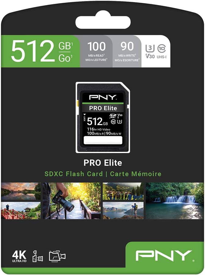 512GB Class 10 U3 V30 SDXC Flash Memory Card V379565