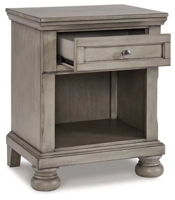 Light Gray 1 Drawer Nightstand V3277