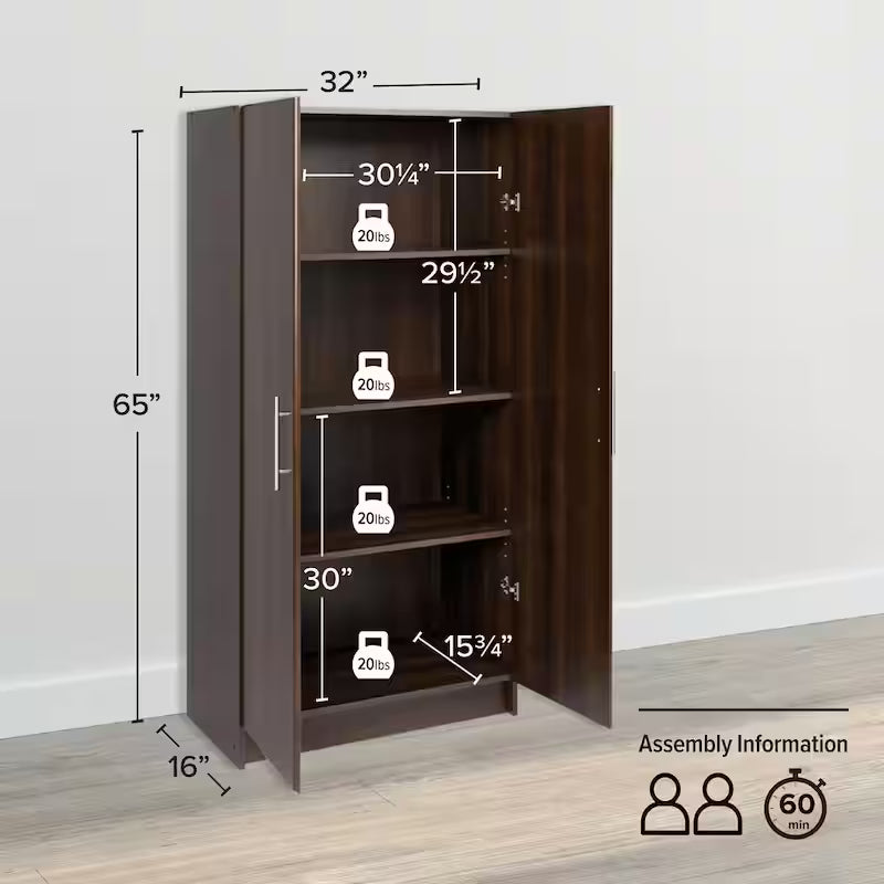 Wood Freestanding Garage Cabinet in Espresso R190