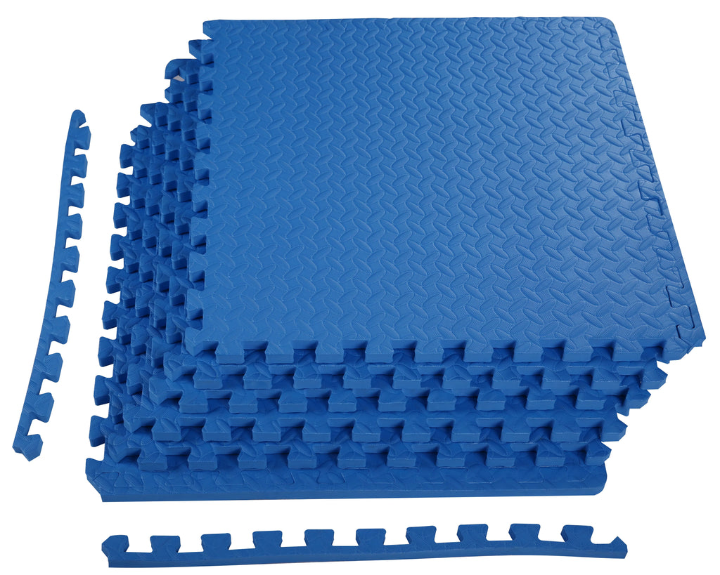 1 In. Thick EVA Foam Interlocking Exercise Mat, 18 Piece, Black Y481226