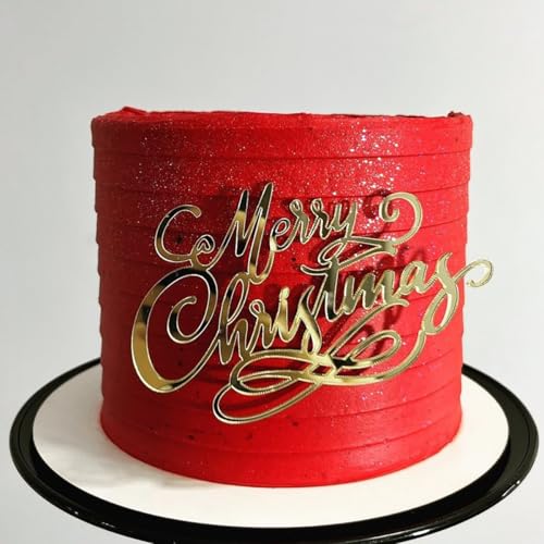 Gold Acrylic Mirror Christmas Cake Toppers 10Pcs P51291