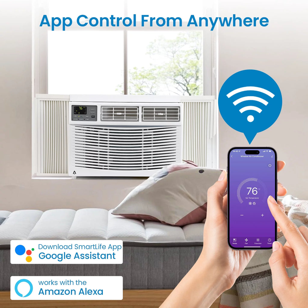 6,000 BTU Window-Mounted Air Conditioner with Remote/APP Control N870622