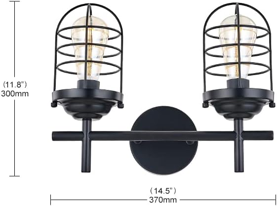 Black Vanity Light Wall Sconce W356