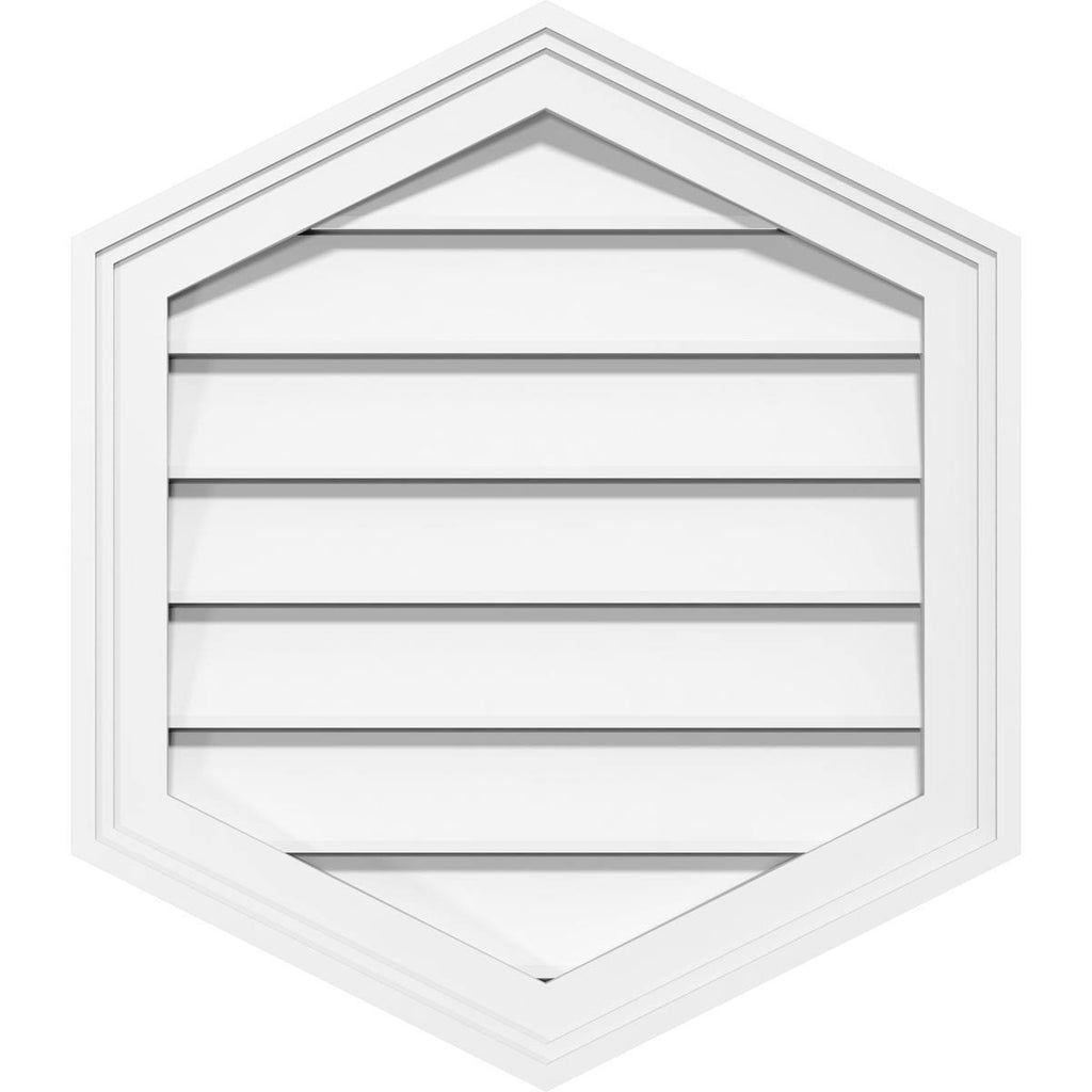 20x22W x 32x22H Vertical Peaked Surface Mount PVC Gable Vent A554