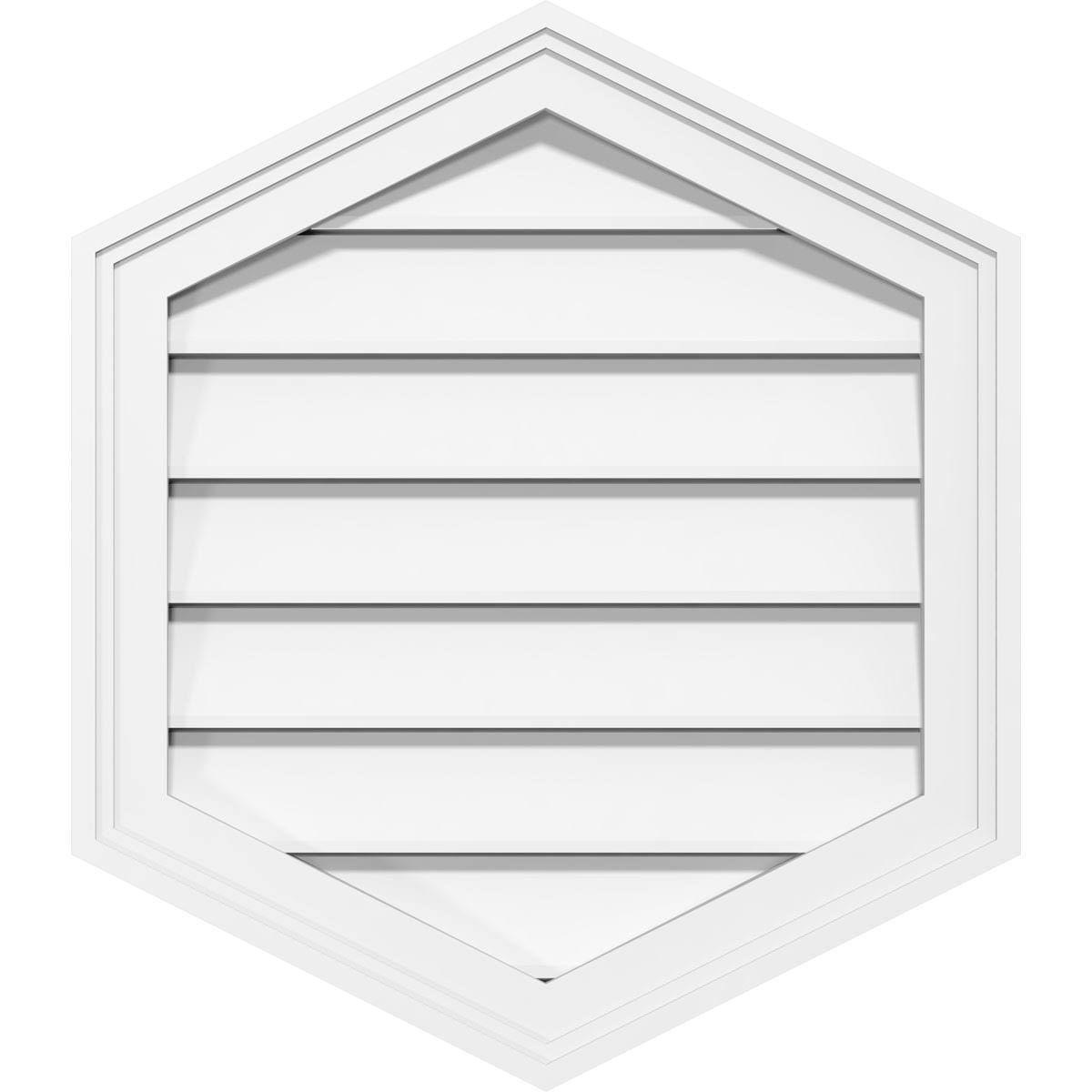 20x22W x 32x22H Vertical Peaked Surface Mount PVC Gable Vent A554
