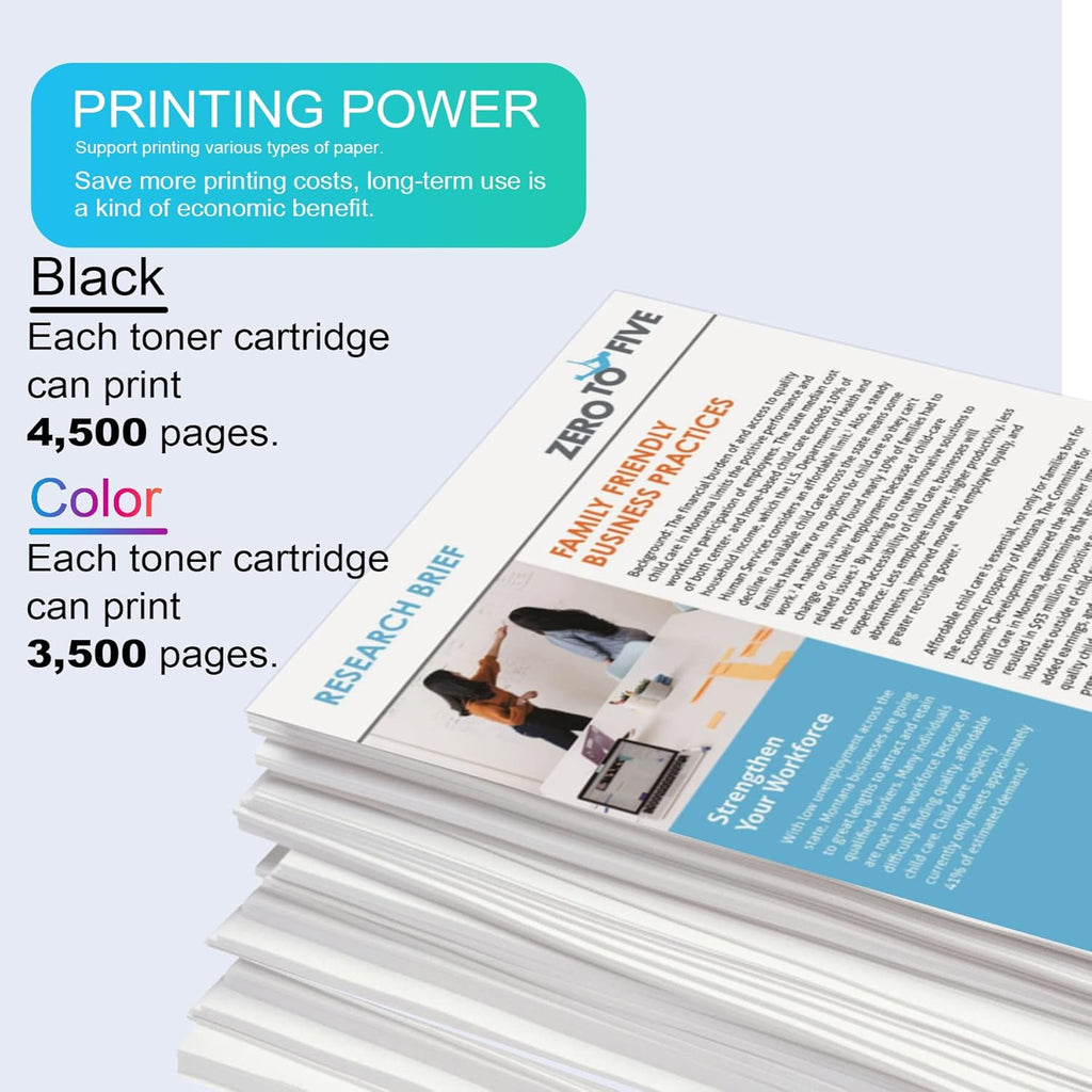 Toner Cartridge 4 Pack for Kyocera ECOSYS P5026cdn P5026cdw M5526cdn M5526cdw Printer X78868