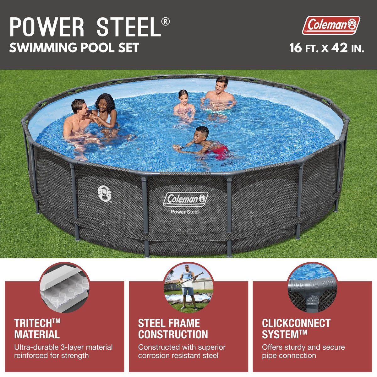 Round Metal Frame Above Ground Pool Set G9173