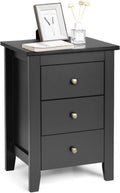 White 3 Drawer Wood Nightstand A924927