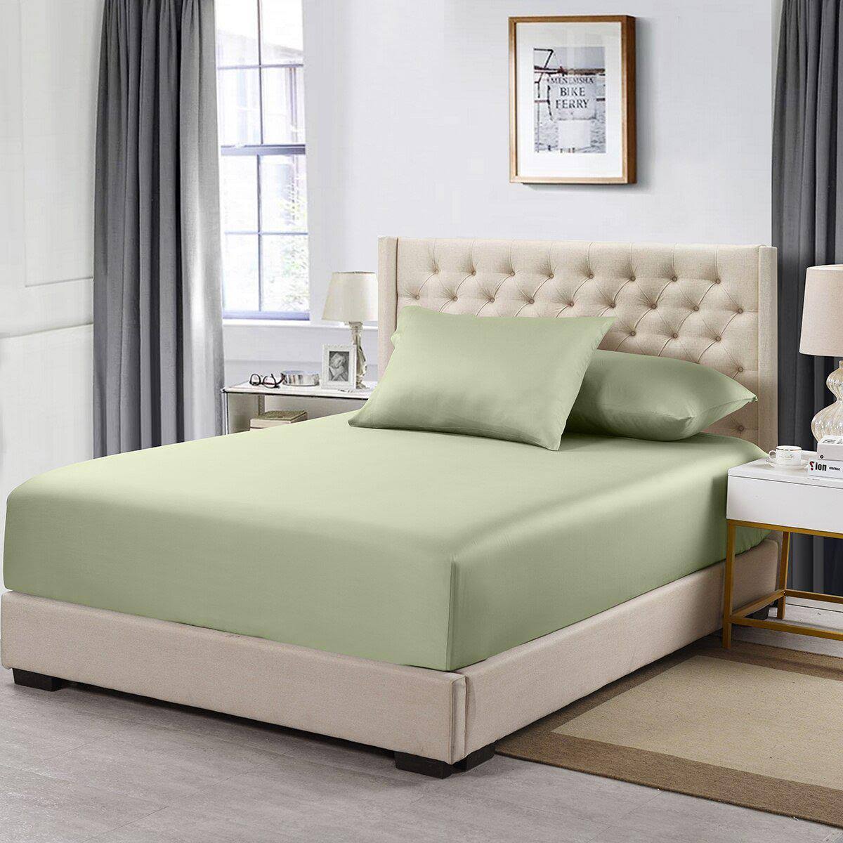 608TC 100% Cotton Split Top California King Fitted Sheet J58000