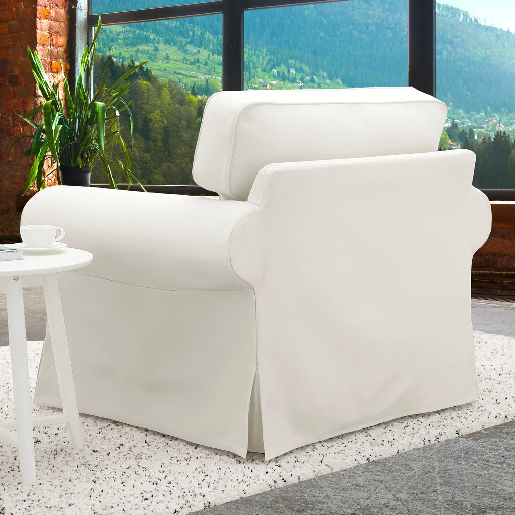 White Armchair Slip Cover Q224365