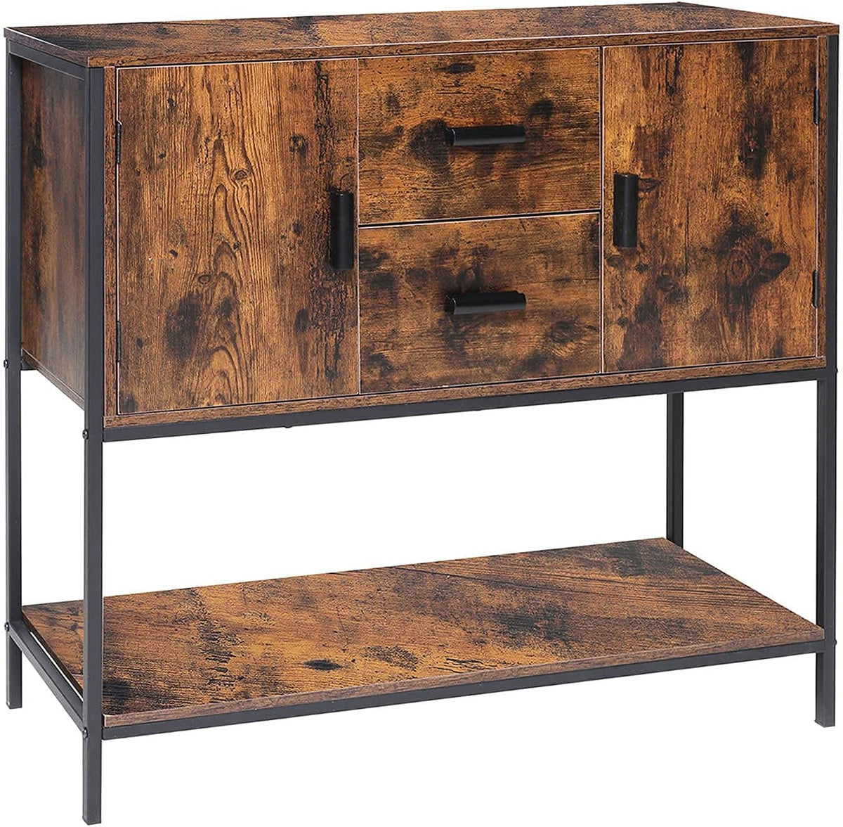 Industrial Buffet Cabinet with 2 Drawers & Doors and 1 Open Shelf A7600