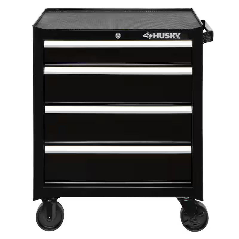 4-Drawer Rolling Tool Cabinet in Gloss Black P76801