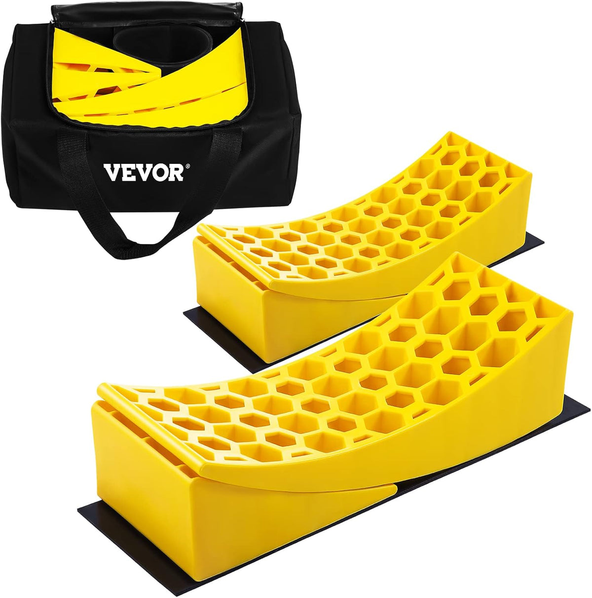 Camper Leveler 2 Pack HDPE Curved Levelers with Chocks and Rubber Grip Mats U31036