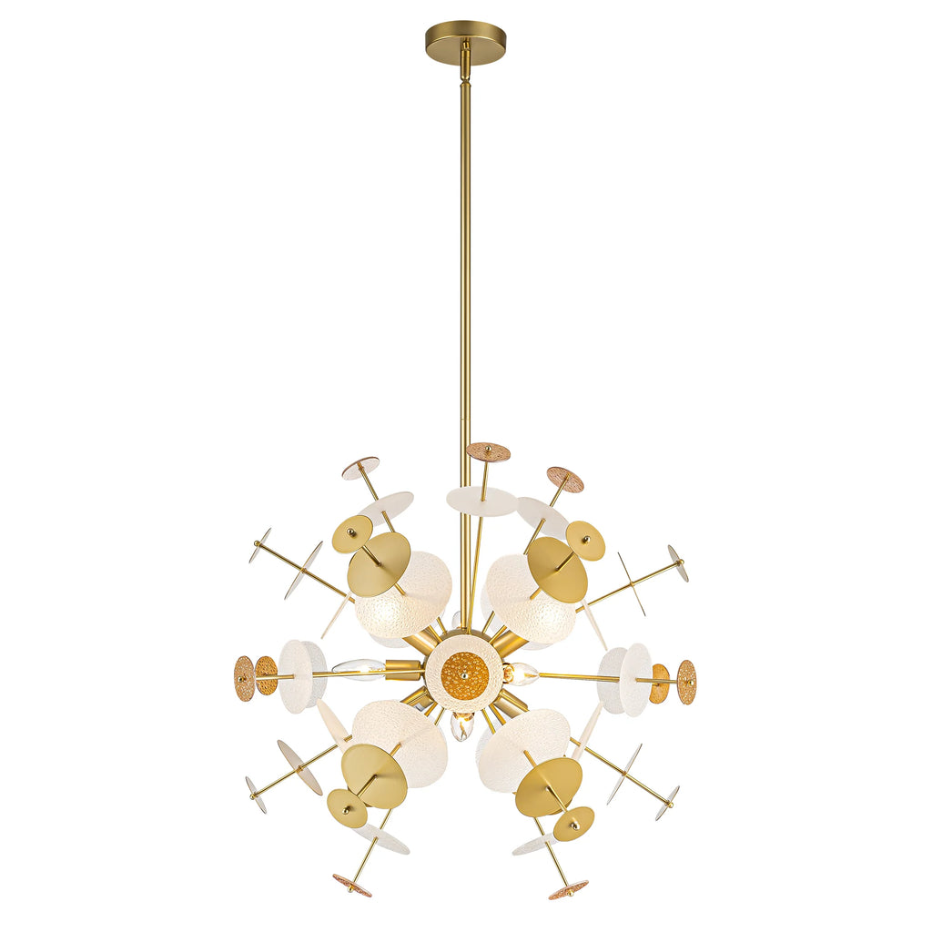 9-Light Linear Starburst Textured Glass Chandelier X699217