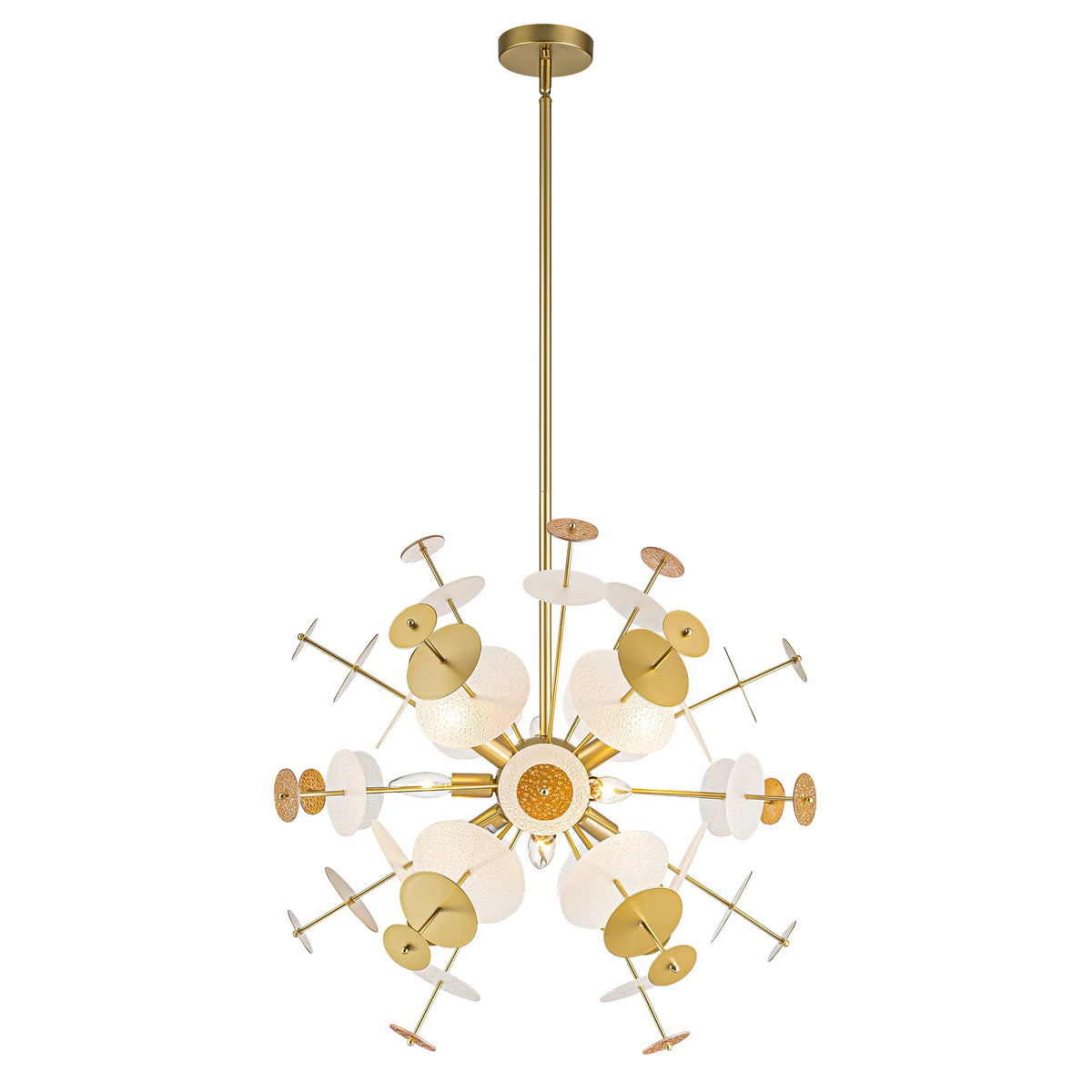 9-Light Linear Starburst Textured Glass Chandelier X699217