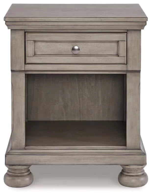 Light Gray 1 Drawer Nightstand V3277