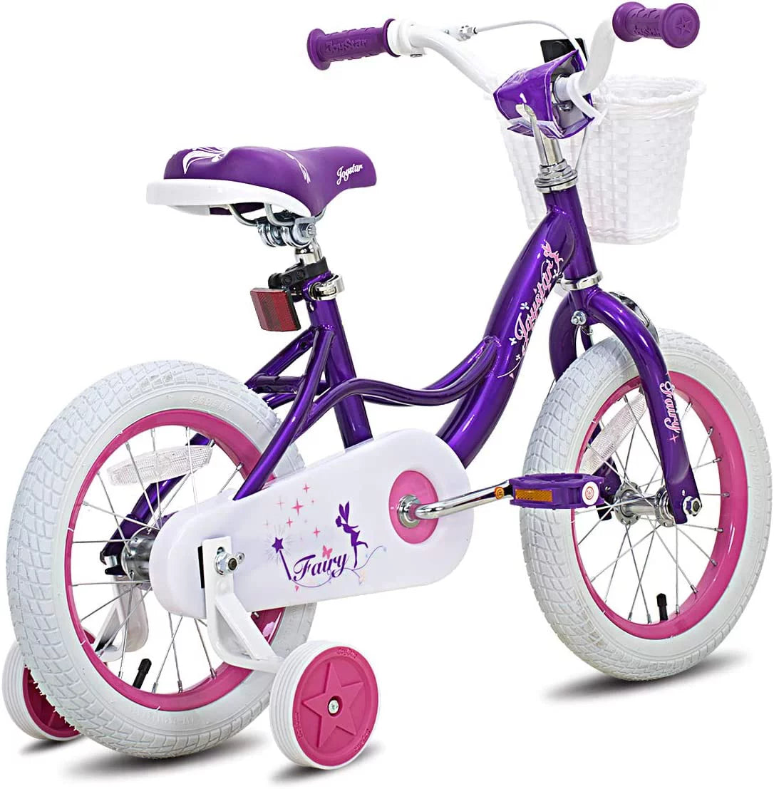 Pink 18 inch Kids Bike with Training Wheels J49345