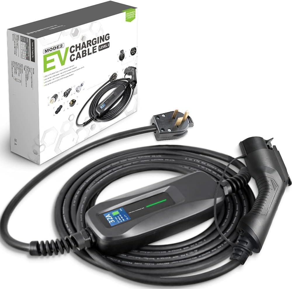 Portable Electric Vehicle Charger, NEMA 6-50 220V-240V 20ft Cable, SAE J1772 L5604