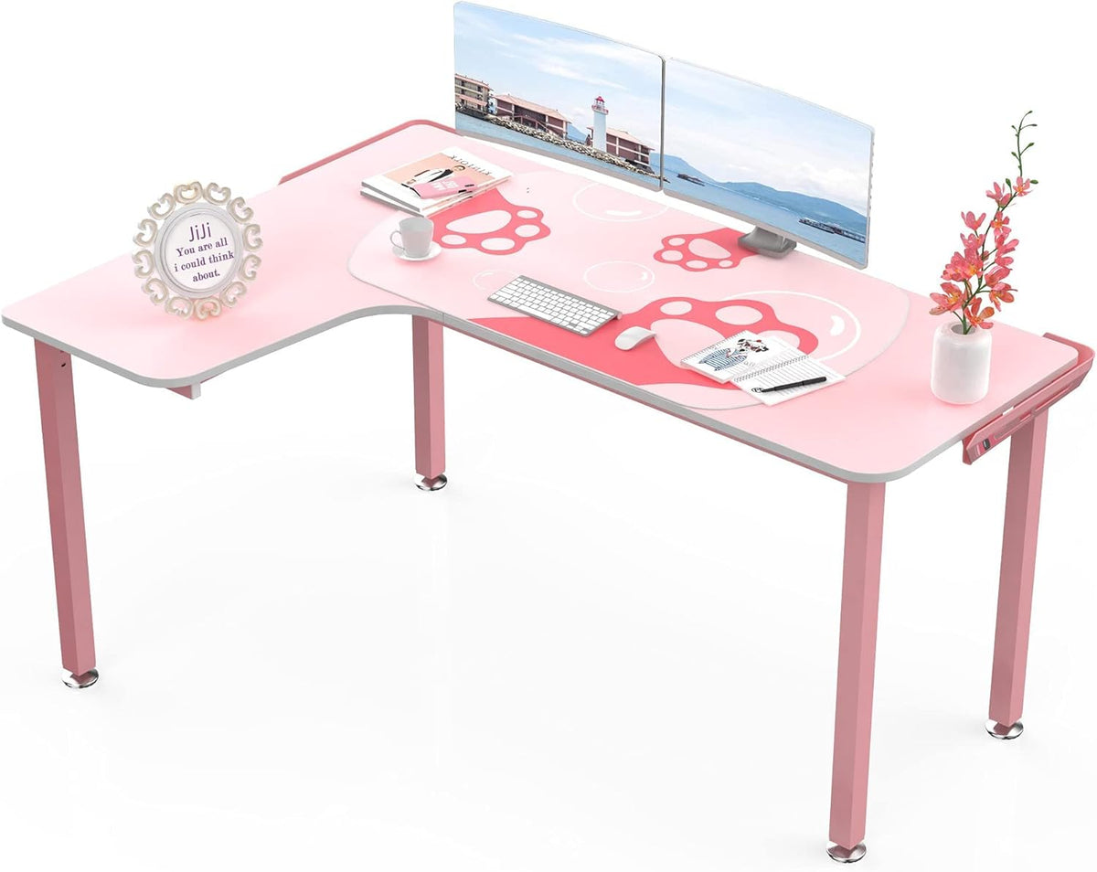 L Shaped Gaming Desk 61 Inch Corner Desk with Mousepad A4743