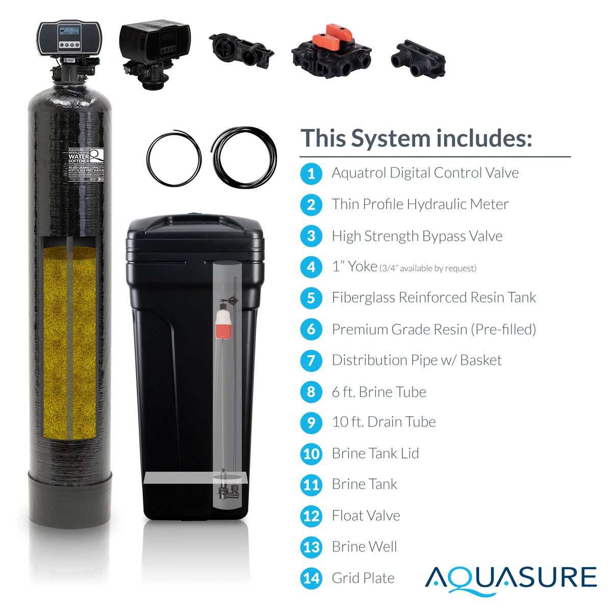 64,000 Grain Whole House Water Softener with High Efficiency Control Head J304