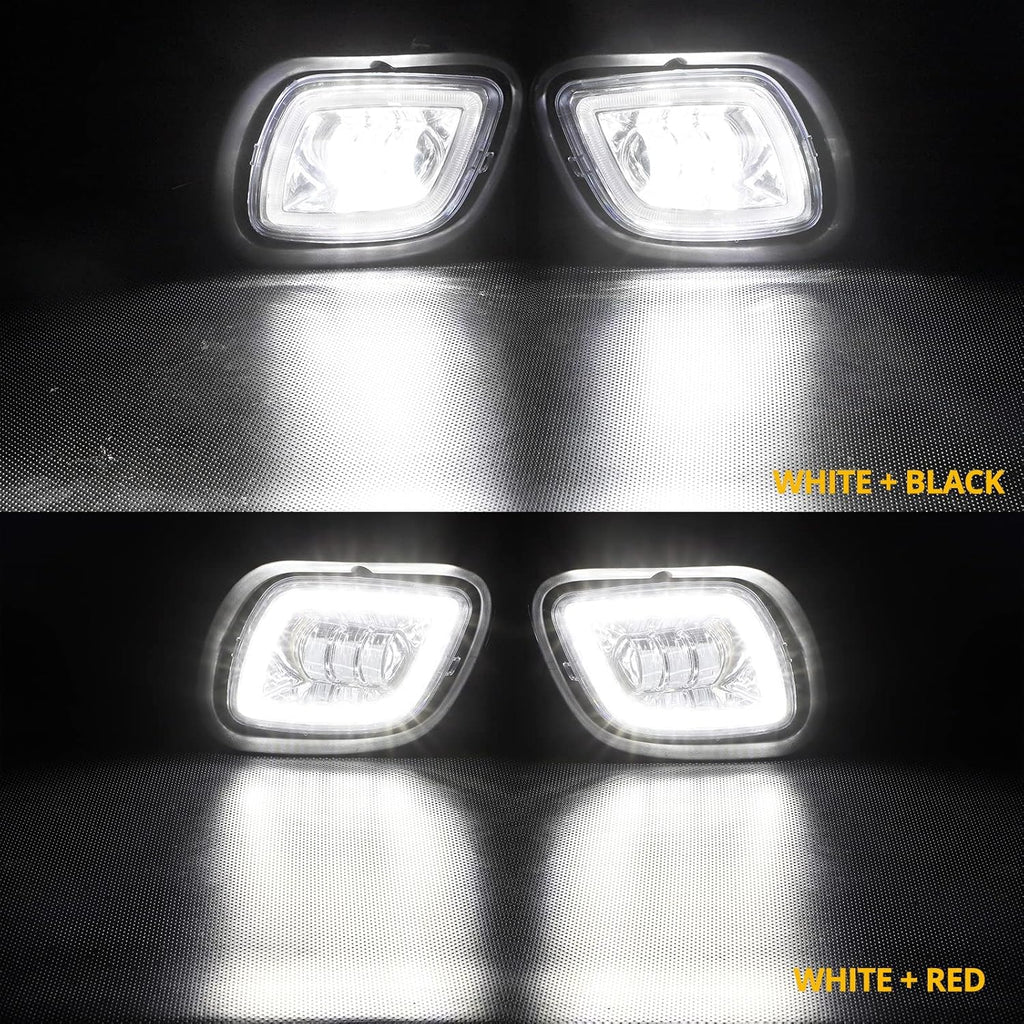 Pair Fog Lights with LED Halo Ring Clear Lens White Light 12V Y421233