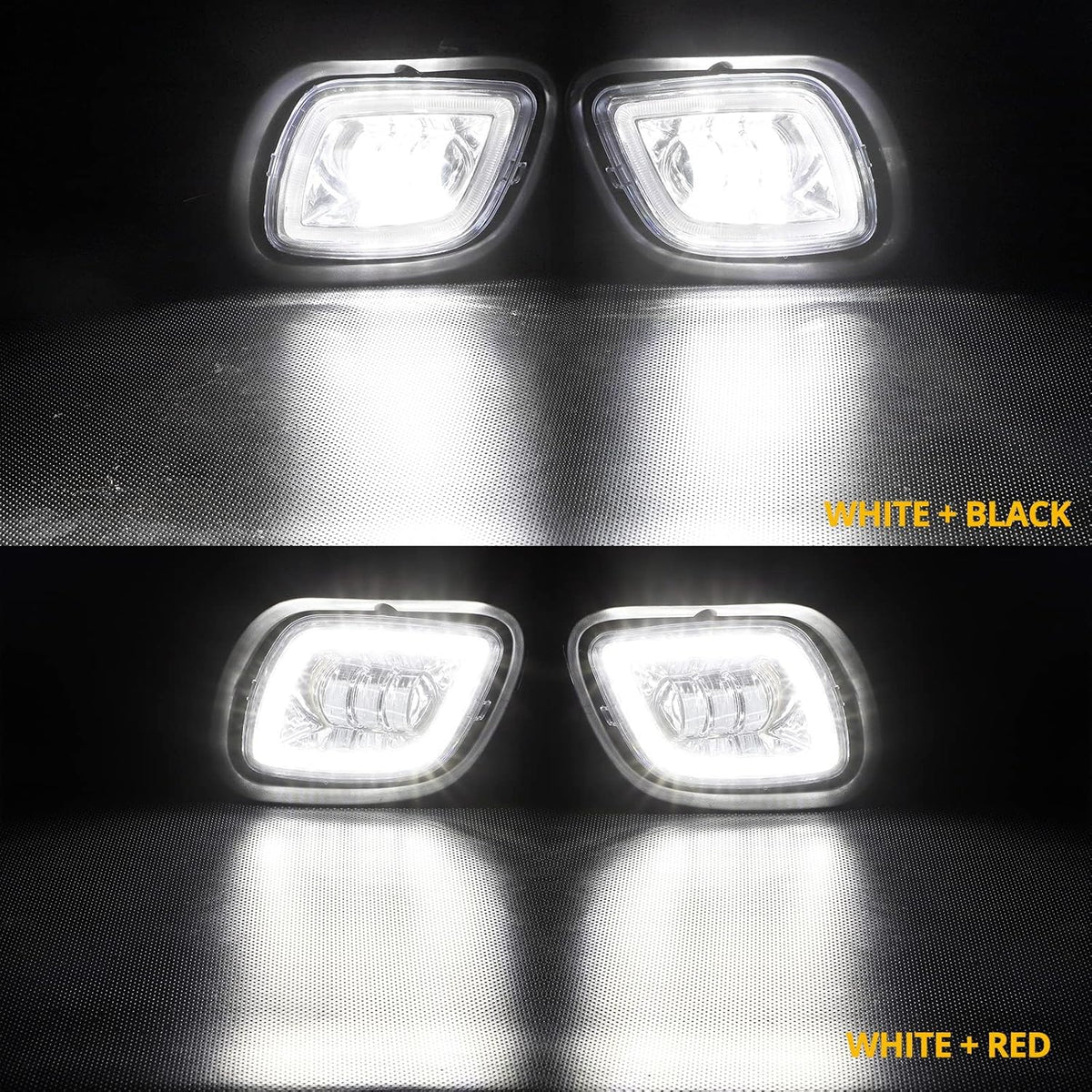 Pair Fog Lights with LED Halo Ring Clear Lens White Light 12V Y421233