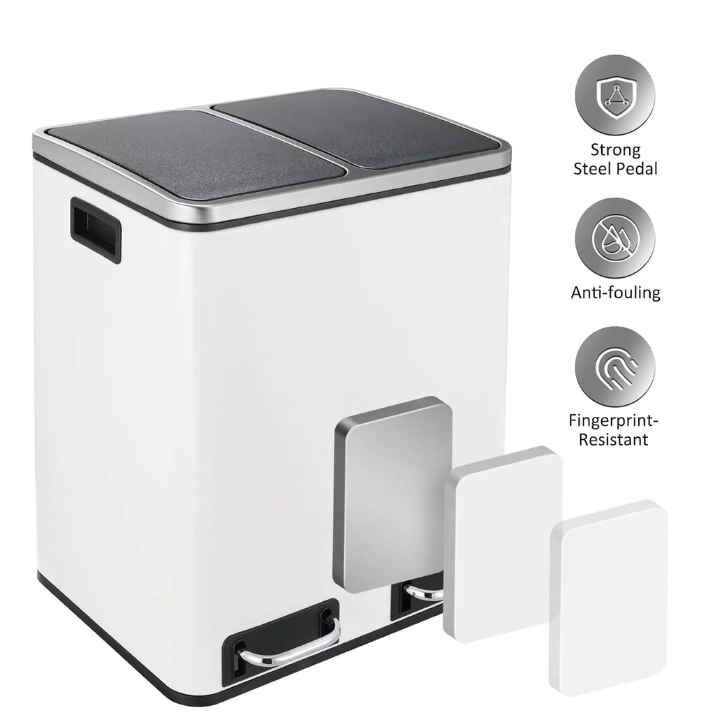 8 Gallon Stainless Steel Step Trash Can L4832