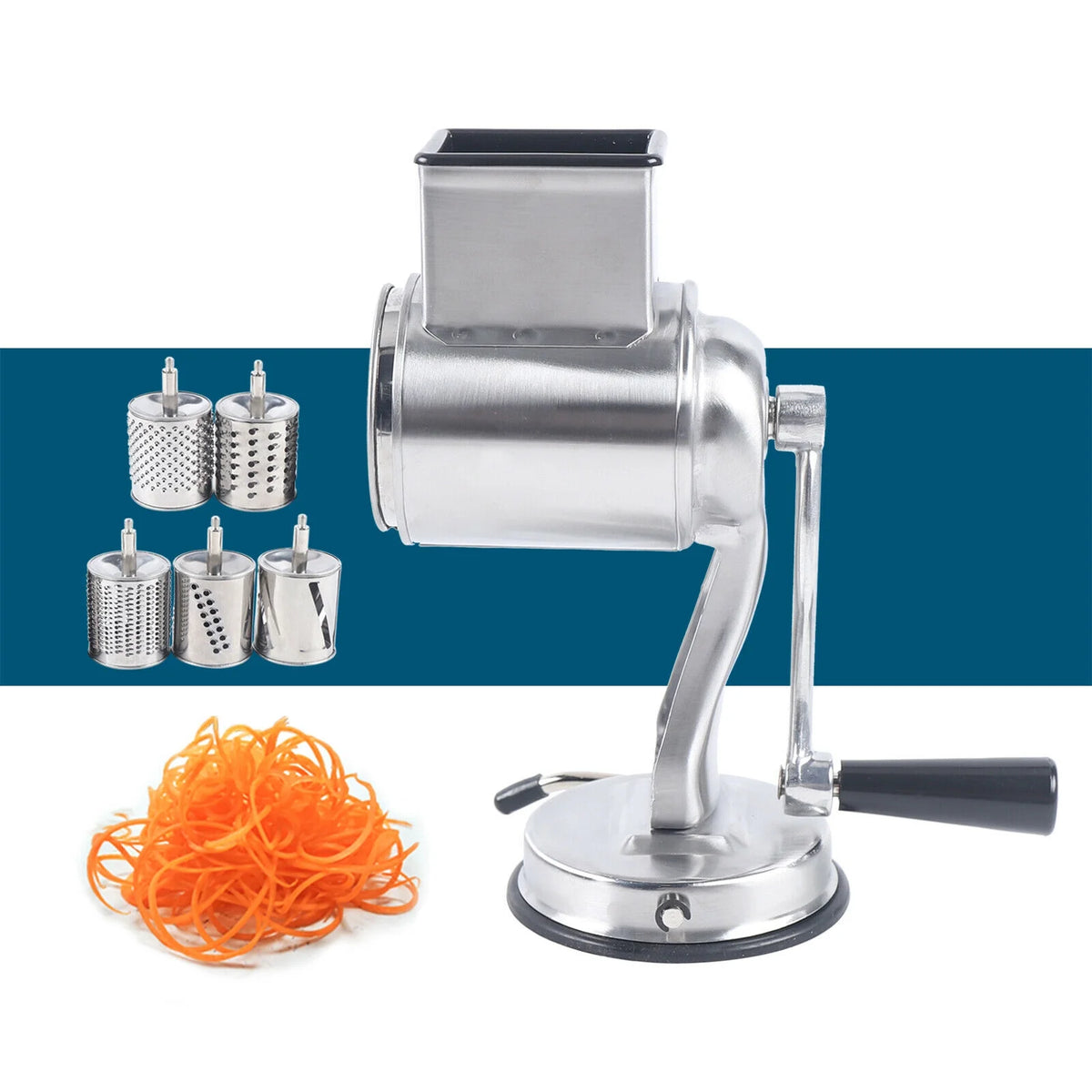 Stainless Steel Rotary Drum Grater with 5 Blades V69592