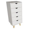 White Solid Wood Five Drawer Lingerie Chest Q281