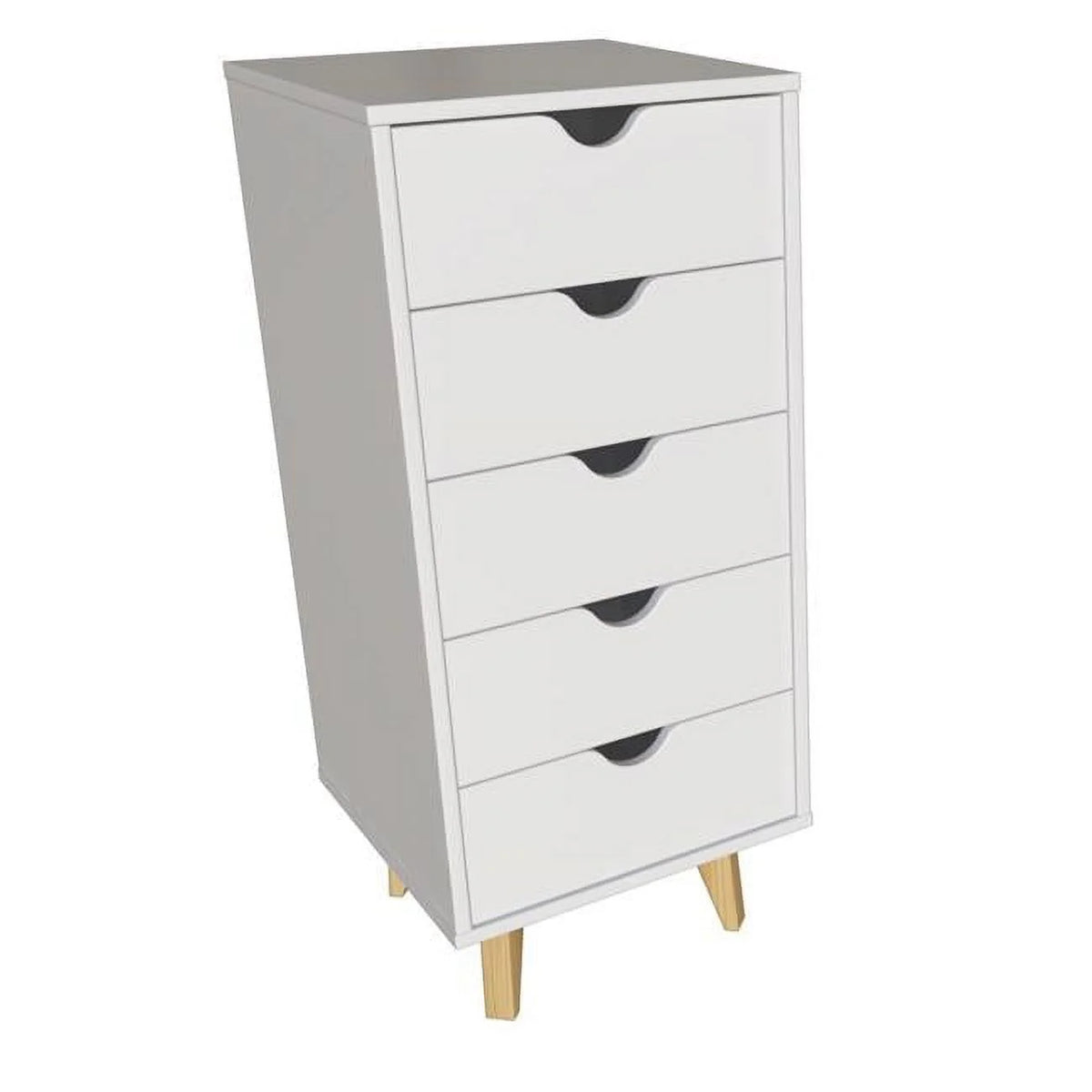 White Solid Wood Five Drawer Lingerie Chest Q281