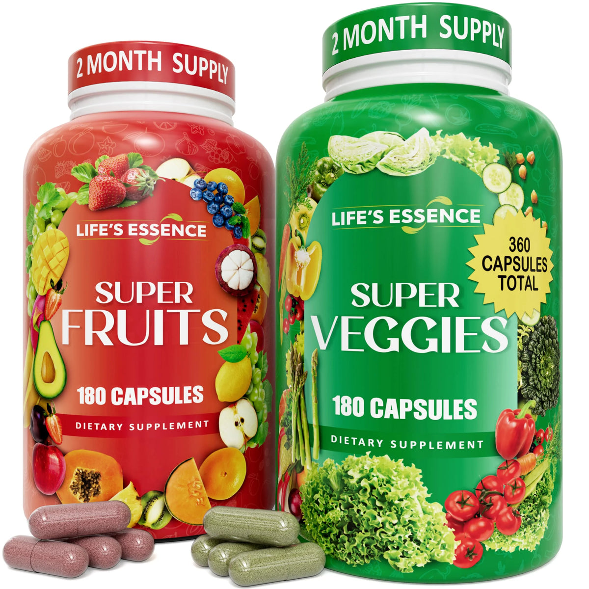 360 Fruit and Veggie Capsules Vegan Soy Free F1066