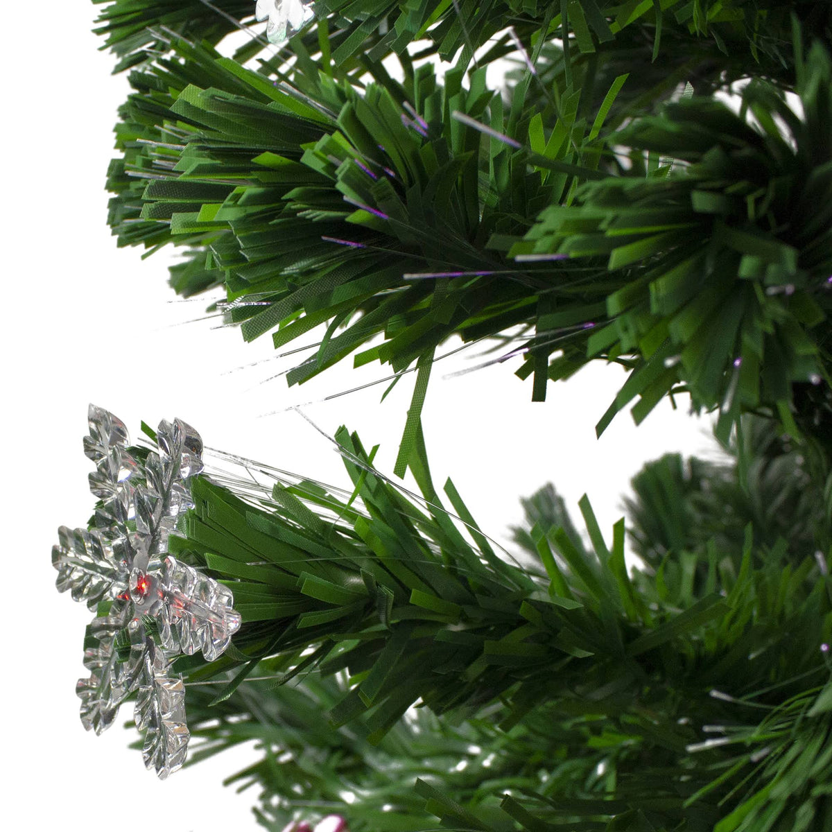 Pre-Lit Color Changing Fiber Optic Artificial Christmas Tree with Snowflakes C6054