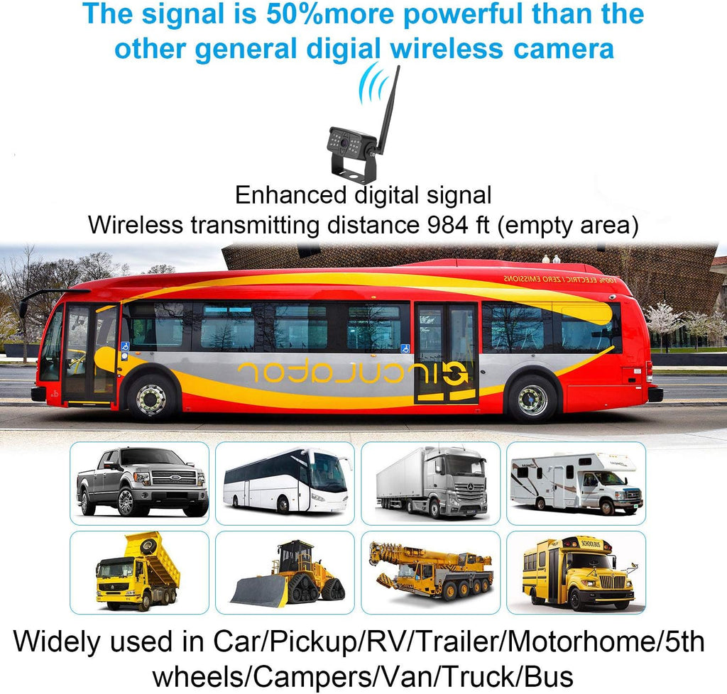 Digital Wireless Backup Camera Heavy Duty Waterproof Night Vision Wide Angle Pack of 2 L931