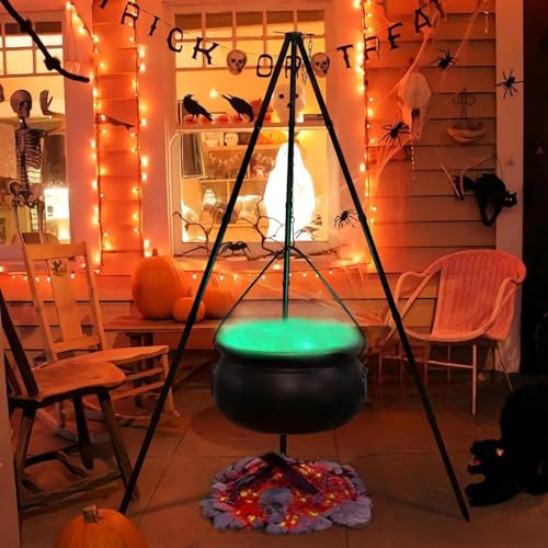 Black Plastic Cauldron with Tripod Stand O27083