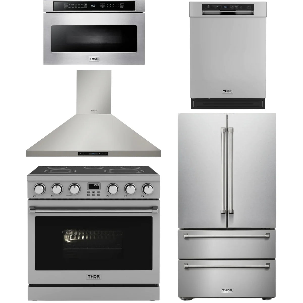 36 Electric Range, Range Hood, Refrigerator, Dishwasher and Microwave T26996