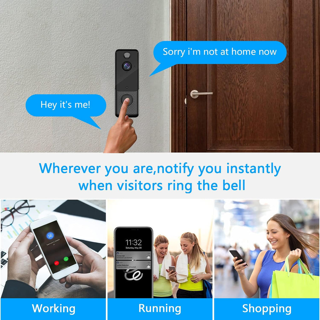 Video Doorbell Camera 1080P Wireless Pack of 2 O66294