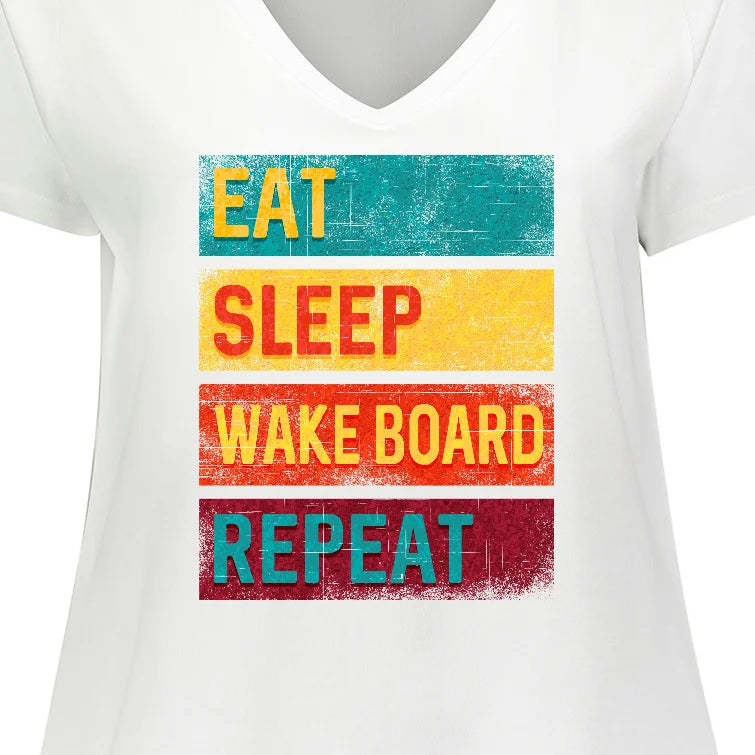 Wakeboarding Plus Size V-Neck T-Shirt R189624