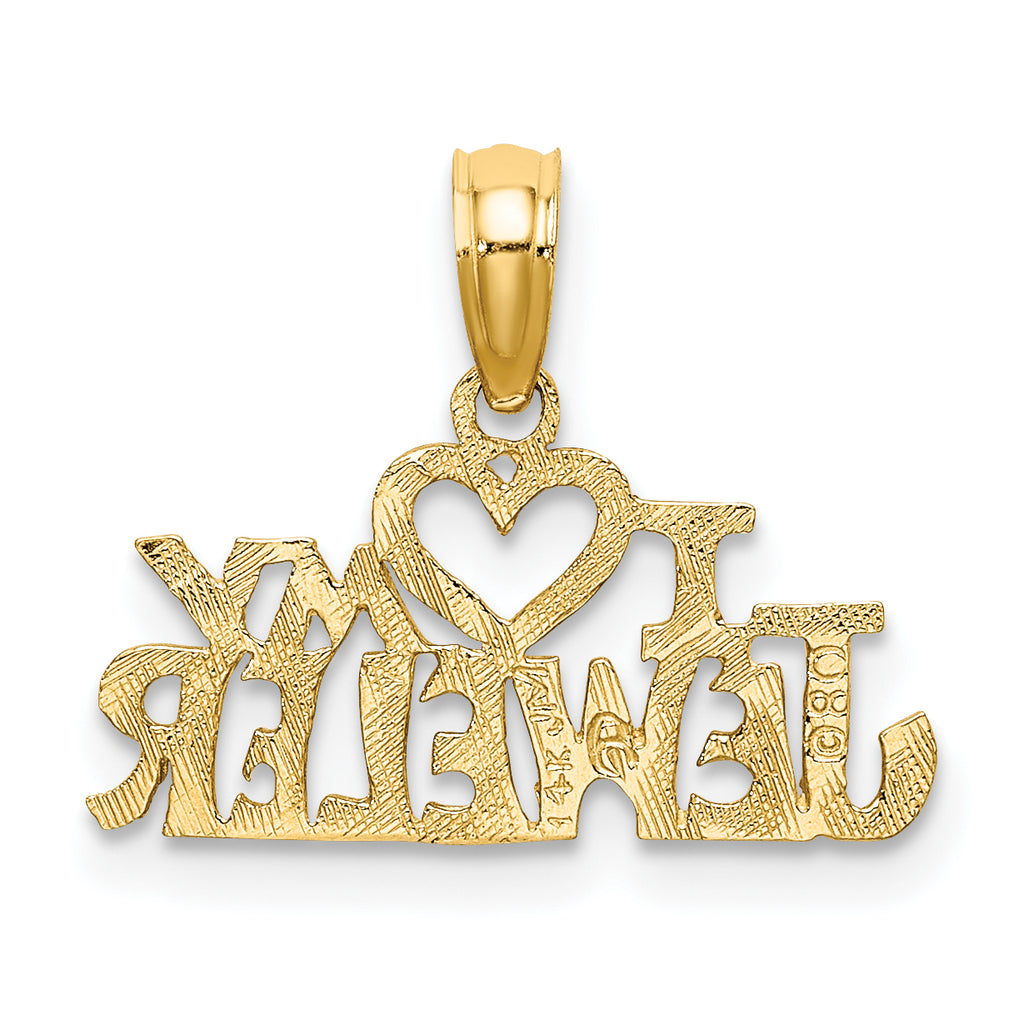 10K Yellow Gold Pendant Charm with Rope Chain Necklace 18'' L748