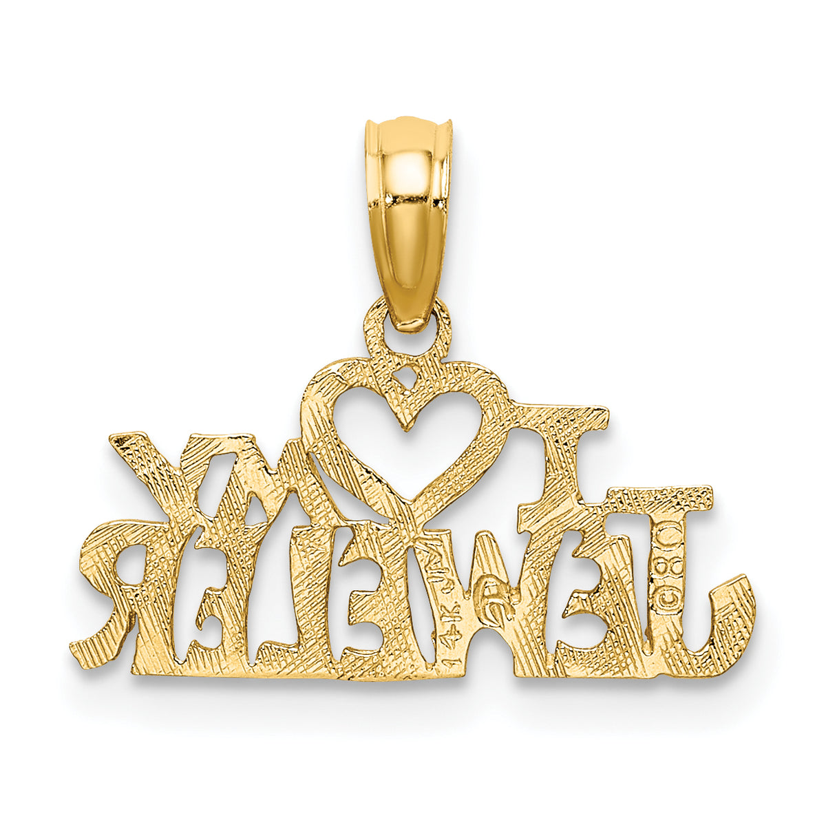 10K Yellow Gold Pendant Charm with Rope Chain Necklace 18'' L748
