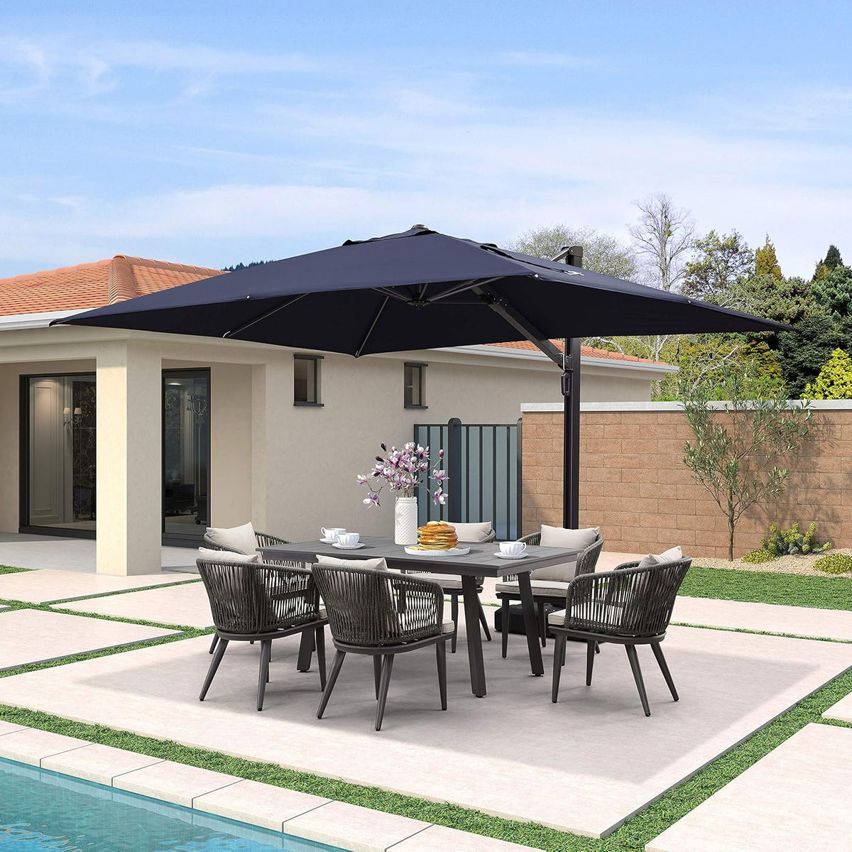 Grey Offset Patio Umbrella O502