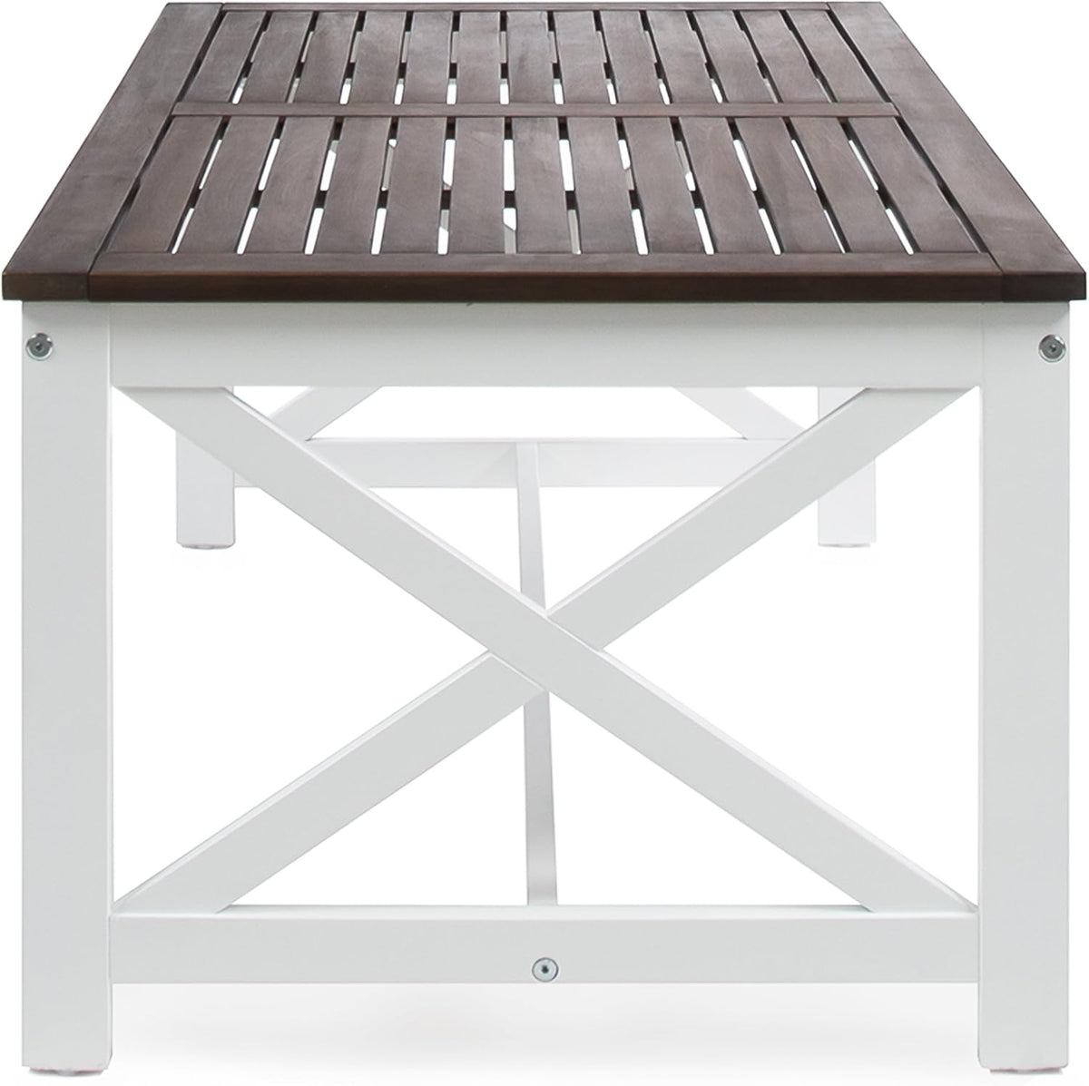 White Base / Dark Brown Top Acacia Wood Coffee Table B9704