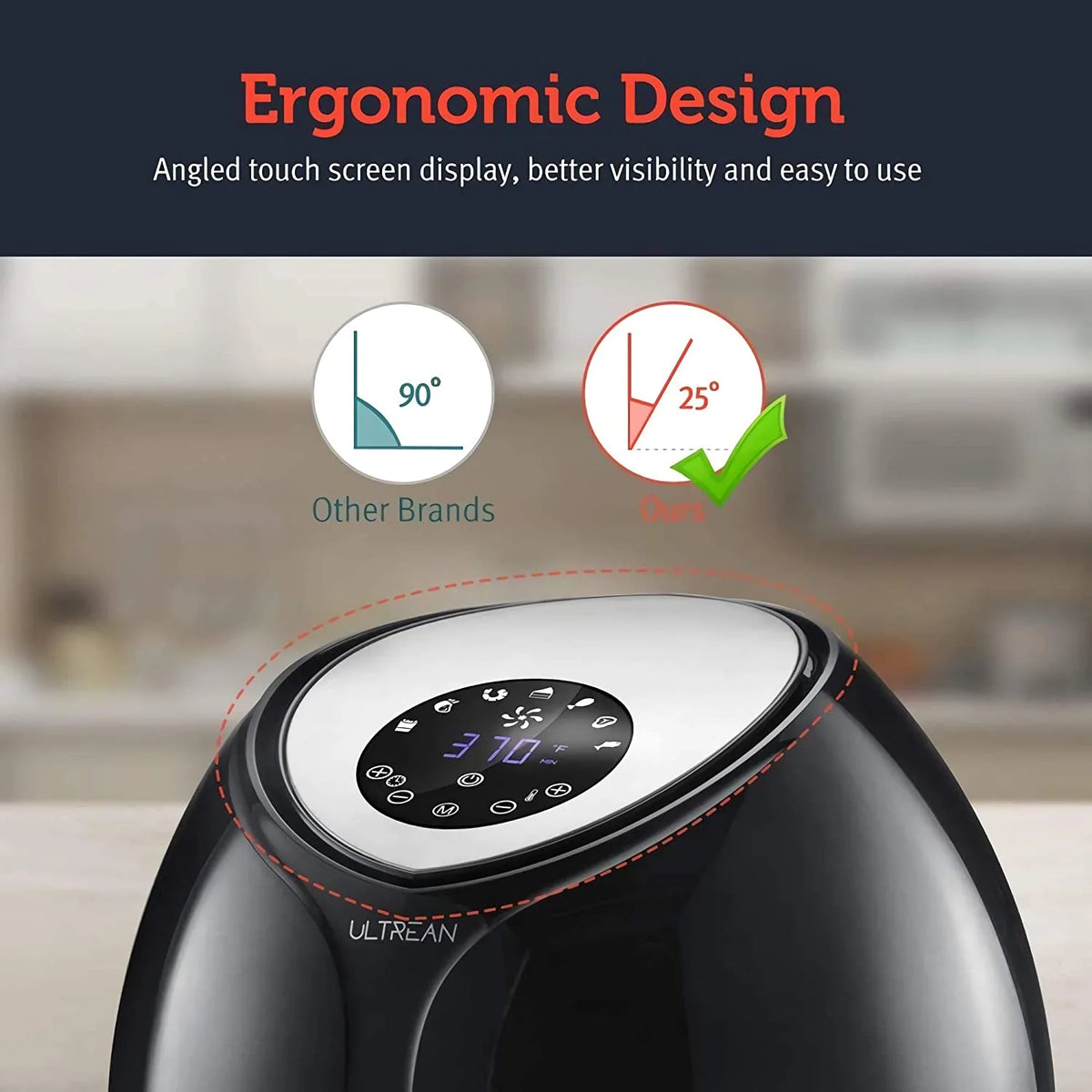 Large Air Fryer 8.5 Quart with Touch Screen (Black) U9885