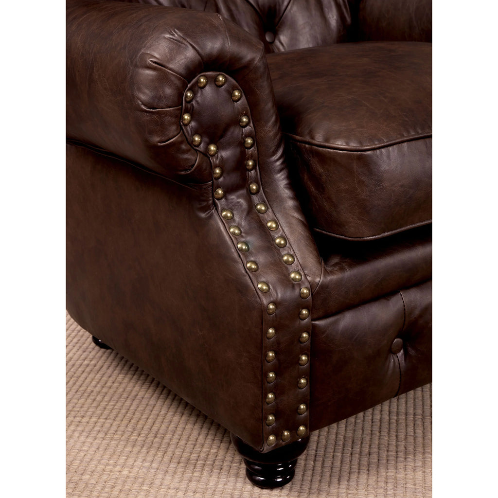 Brown Faux Leather 2-seater Loveseat Sofa E4674