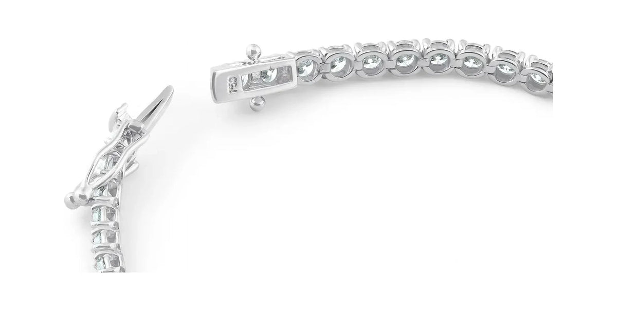 14K White Gold Plated Tennis Bracelet B492956