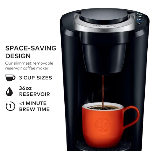 Black Single-Serve Coffee Maker with 3 Brew Sizes X988841