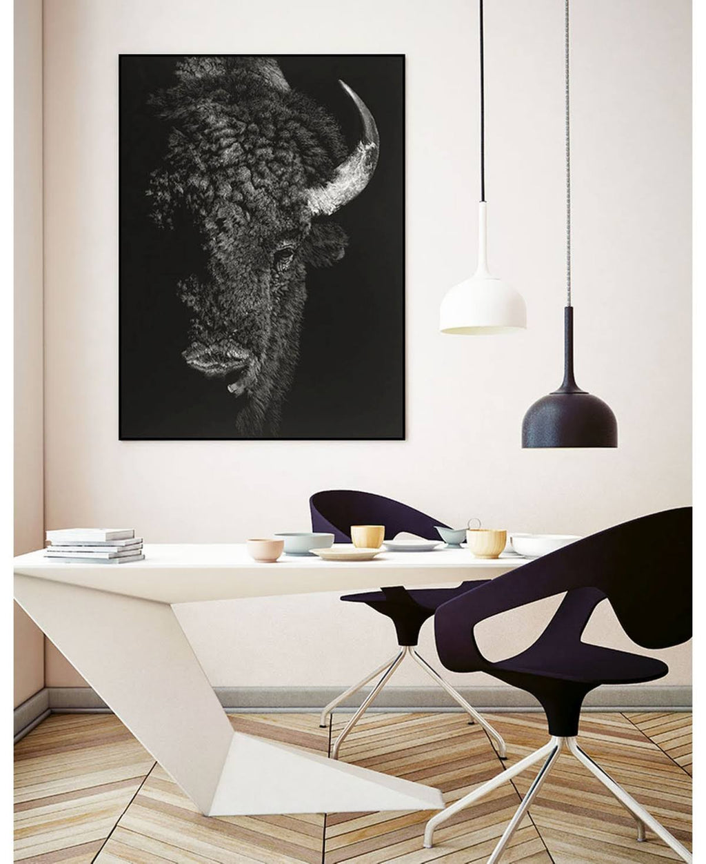 Tan Framed Canvas Art Block P1738