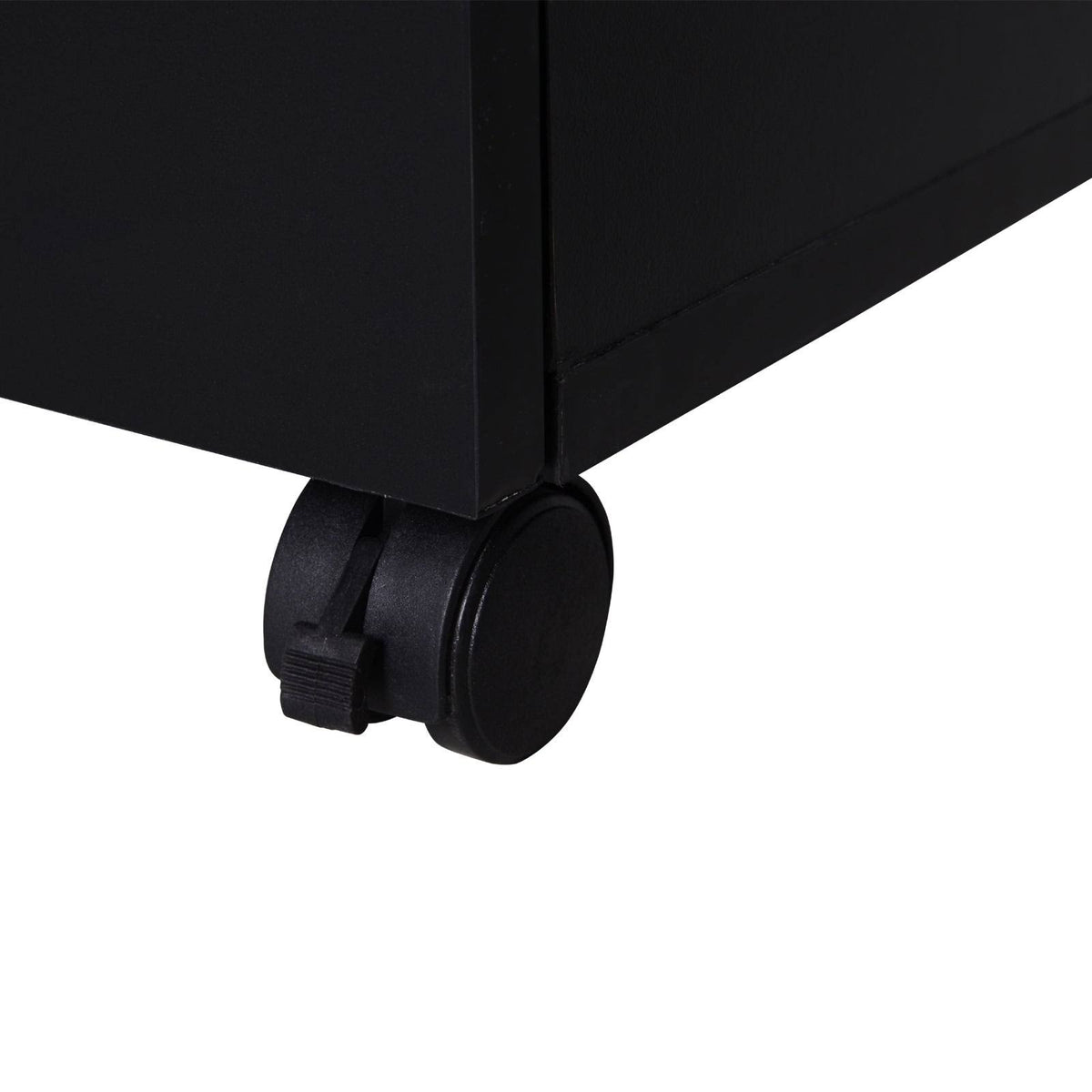 Black Wood Grain 3 Drawer Rolling File Cabinet I928593