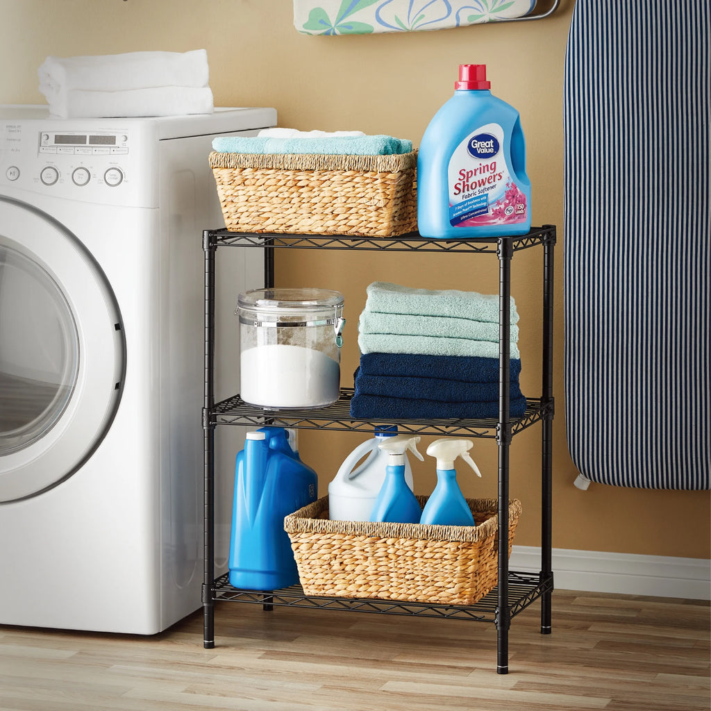 3-Tier Black Wire Shelving Rack M817009