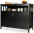 Black Freestanding Buffet Cabinet with Adjustable Shelf W6086