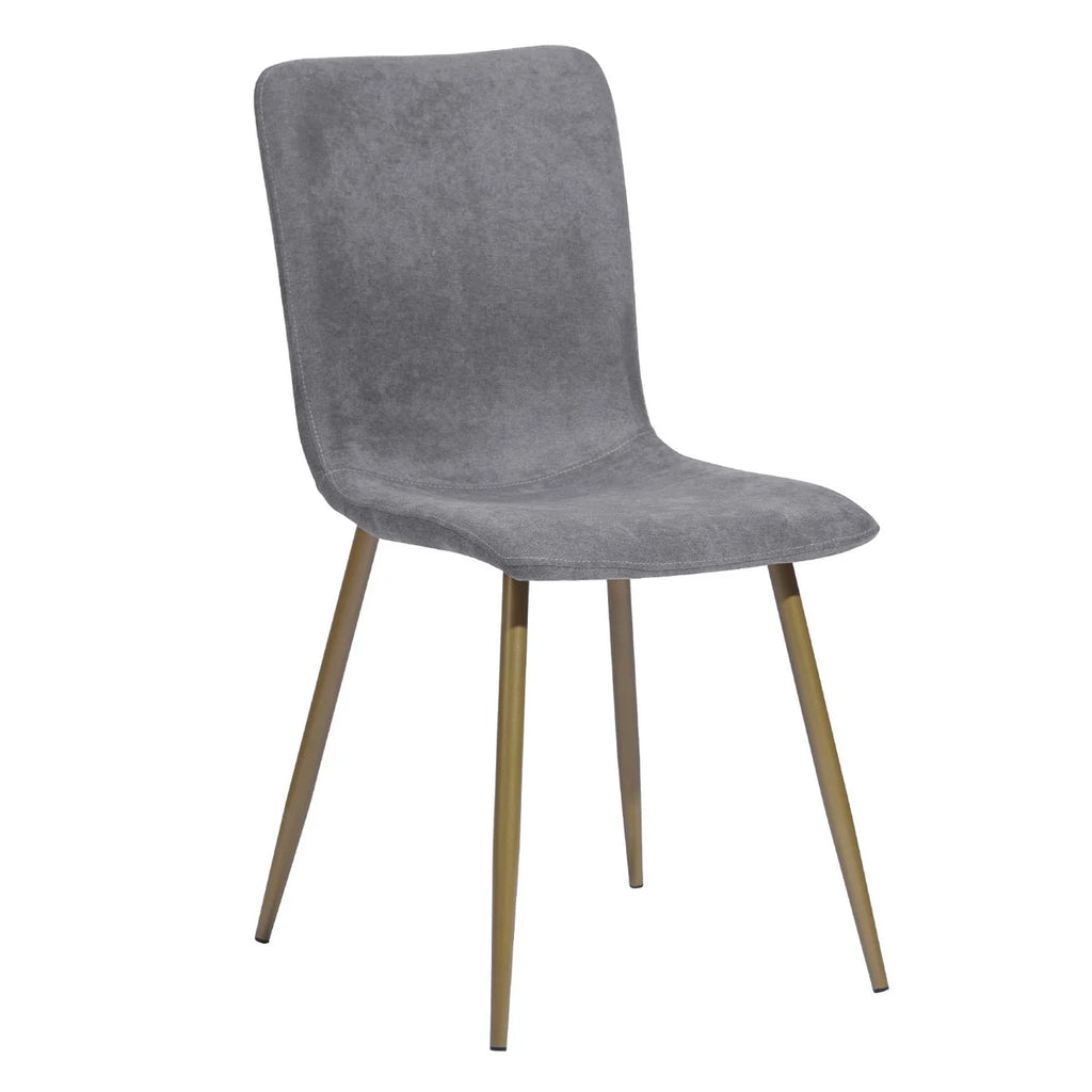 Velvet Dining Chairs Set of 4 Dark Gray Metal Legs W104888